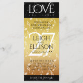 Elegant 27th Music Wedding Jubileum Celebration Menu (Achterkant)