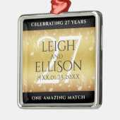 Elegant 27th Music Wedding Jubileum Celebration Metalen Ornament (Links)