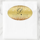 Elegant 27th Music Wedding Jubileum Celebration Ovale Sticker (Tas)