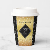 Elegant 27th Music Wedding Jubileum Celebration Papieren Bekers (Achterkant)