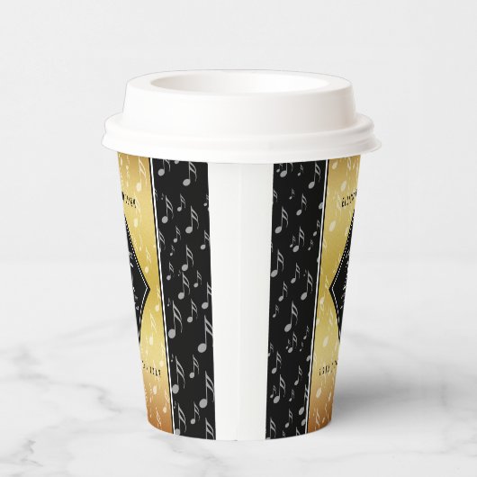 Elegant 27th Music Wedding Jubileum Celebration Papieren Bekers (Rechts)