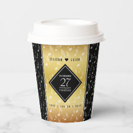 Elegant 27th Music Wedding Jubileum Celebration Papieren Bekers