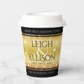 Elegant 27th Music Wedding Jubileum Celebration Papieren Bekers (Achterkant)