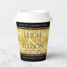 Elegant 27th Music Wedding Jubileum Celebration Papieren Bekers