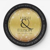 Elegant 27th Music Wedding Jubileum Celebration Papieren Bordje (Voorkant)