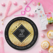 Elegant 27th Music Wedding Jubileum Celebration Papieren Bordje (Feest)