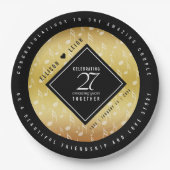 Elegant 27th Music Wedding Jubileum Celebration Papieren Bordje (Voorkant)
