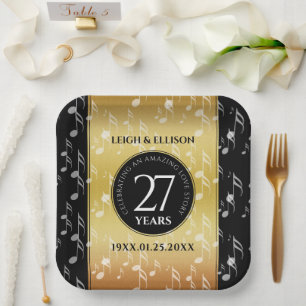 Elegant 27th Music Wedding Jubileum Celebration Papieren Bordje