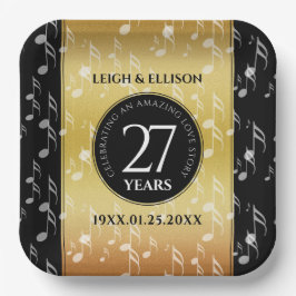 Elegant 27th Music Wedding Jubileum Celebration Papieren Bordje