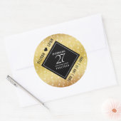 Elegant 27th Music Wedding Jubileum Celebration Ronde Sticker (Envelop)