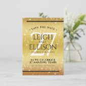 Elegant 27th Music Wedding Jubileum Celebration Save The Date (Staand voorkant)