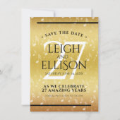 Elegant 27th Music Wedding Jubileum Celebration Save The Date (Voorkant)