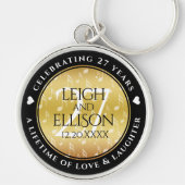 Elegant 27th Music Wedding Jubileum Celebration Sleutelhanger (Voorkant)