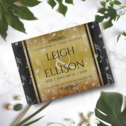 Elegant 27th Music Wedding Jubileum Celebration Snijplank