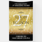 Elegant 27th Music Wedding Jubileum Celebration Spandoek (Verticaal)