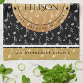 Elegant 27th Music Wedding Jubileum Celebration Theedoek (Gevouwen)