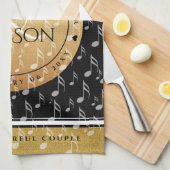 Elegant 27th Music Wedding Jubileum Celebration Theedoek (Quarter Fold)