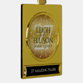 Elegant 27th Music Wedding Jubileum Celebration Verguld Banner Ornament (Rechts)