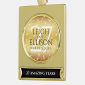 Elegant 27th Music Wedding Jubileum Celebration Verguld Banner Ornament (Links)