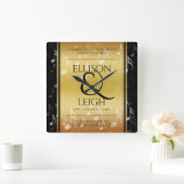 Elegant 27th Music Wedding Jubileum Celebration Vierkante Klok (Huis)