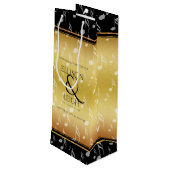 Elegant 27th Music Wedding Jubileum Celebration Wijn Cadeautas (Achterkant Gekanteld)