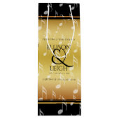 Elegant 27th Music Wedding Jubileum Celebration Wijn Cadeautas (Voorkant)