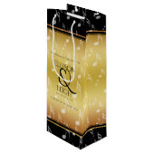 Elegant 27th Music Wedding Jubileum Celebration Wijn Cadeautas (Voorkant Gekanteld)