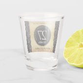 Elegant 27th Music Wedding Jubileum Shot Glas (Achterkant)