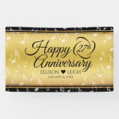Elegant 27th Music Wedding Jubileum Spandoek (Horizontaal)