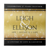 Elegant 27th Music Wedding Jubileum Tegeltje (Voorkant)