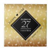 Elegant 27th Music Wedding Jubileum Tegeltje (Voorkant)