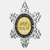 Elegant 27th Music Wedding Jubileum Tin Sneeuwvlok Ornament (Rechts)