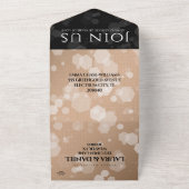 Elegant 28th Linen Wedding Jubileum Celebration All In One Uitnodiging (Buitenkant)