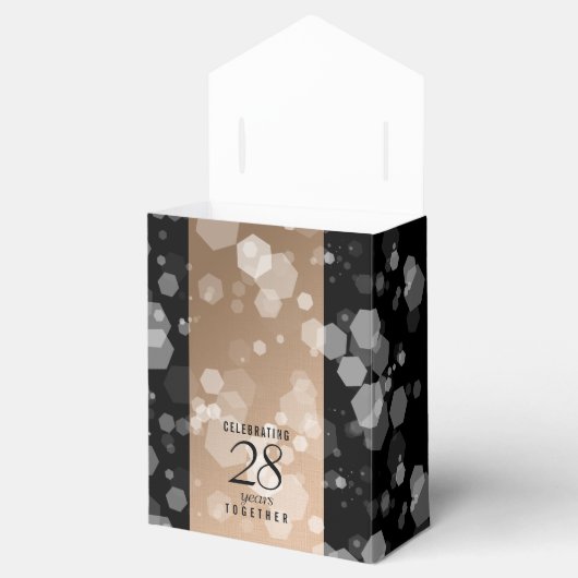 Elegant 28th Linen Wedding Jubileum Celebration Bedankdoosjes (Geopend)