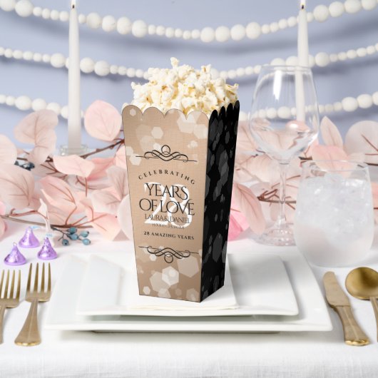 Elegant 28th Linen Wedding Jubileum Celebration Bedankdoosjes (Huwelijk)