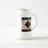 Elegant 28th Linen Wedding Jubileum Celebration Bierpul (Voorkant rechts)