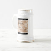 Elegant 28th Linen Wedding Jubileum Celebration Bierpul (Voorkant links)