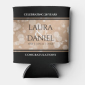 Elegant 28th Linen Wedding Jubileum Celebration Blikjeskoeler (Voorkant)