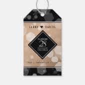 Elegant 28th Linen Wedding Jubileum Celebration Cadeaulabel (Voorkant)