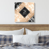 Elegant 28th Linen Wedding Jubileum Celebration Canvas Afdruk (Insitu (Slaapkamer))