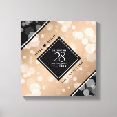 Elegant 28th Linen Wedding Jubileum Celebration Canvas Afdruk (Voorkant)