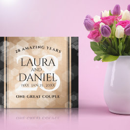 Elegant 28th Linen Wedding Jubileum Celebration Canvas Afdruk