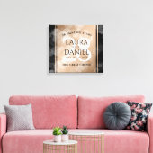 Elegant 28th Linen Wedding Jubileum Celebration Canvas Afdruk (Insitu (Woonkamer))
