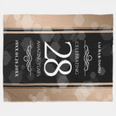 Elegant 28th Linen Wedding Jubileum Celebration Fleece Deken (Voorkant (Horizontaal))