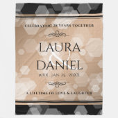 Elegant 28th Linen Wedding Jubileum Celebration Fleece Deken (Voorkant)