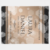 Elegant 28th Linen Wedding Jubileum Celebration Fleece Deken (Voorkant (Horizontaal))