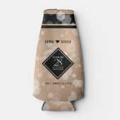 Elegant 28th Linen Wedding Jubileum Celebration Flesjeskoeler (Voorkant)