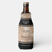 Elegant 28th Linen Wedding Jubileum Celebration Flesjeskoeler (Fles Voorkant)