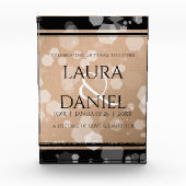Elegant 28th Linen Wedding Jubileum Celebration Fotoblokken (Voorkant)