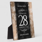 Elegant 28th Linen Wedding Jubileum Celebration Fotoplaat (Zijkant)